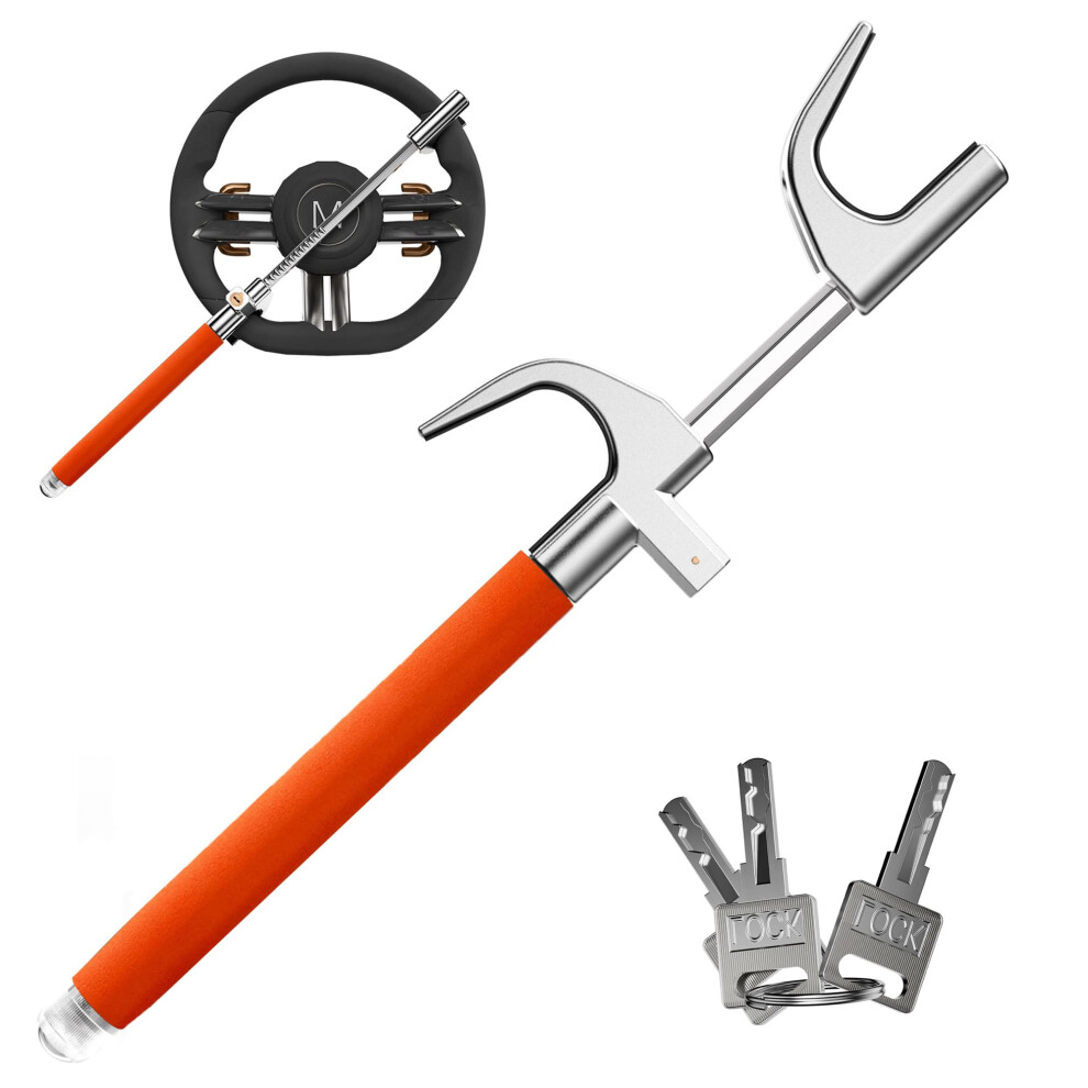 Surdoca Multifunction Steering Wheel Lock ? High Security Anti Theft Steering Wheel Lock With Window Breaker ? Universal Car Accessories For Auto 5051224101207