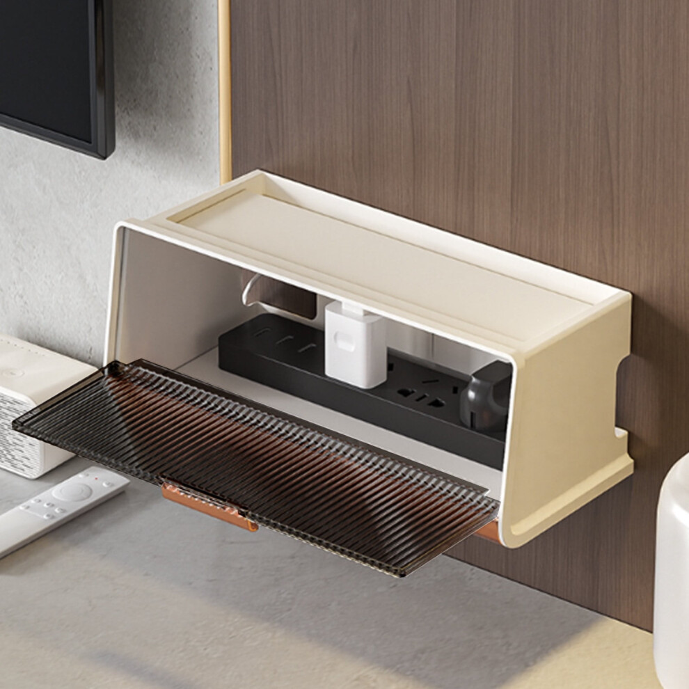 Router Organizer Box For Cord Management, Power Strip & Cable Storage, Desktop/Wall Clutter Concealer Â Compatible With Standard Routers 9448483114509