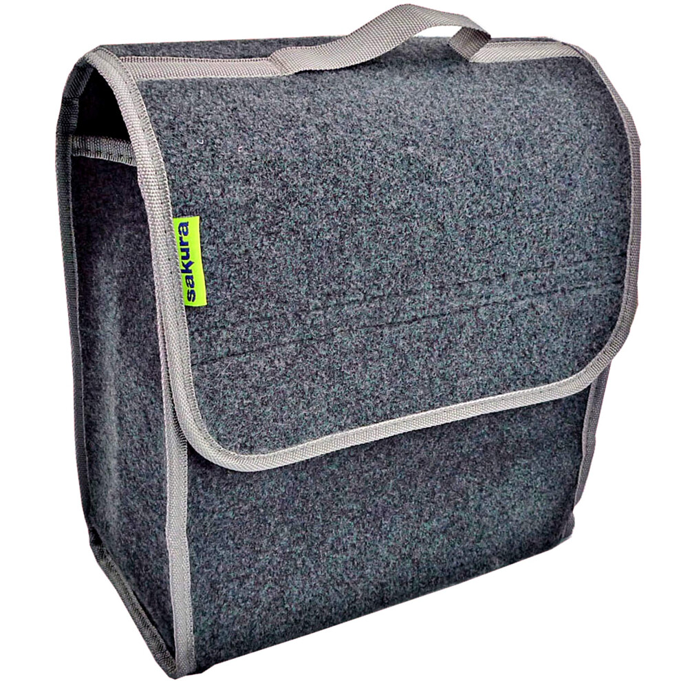 Sakura Small Flip-Top Boot Organiser For Cars And Other Vehicles Ss5232 ? Carpet Material, Hook And Loop, Carry Handle, 29 X 15 X 30 Cm Dark/Grey 5051226182617