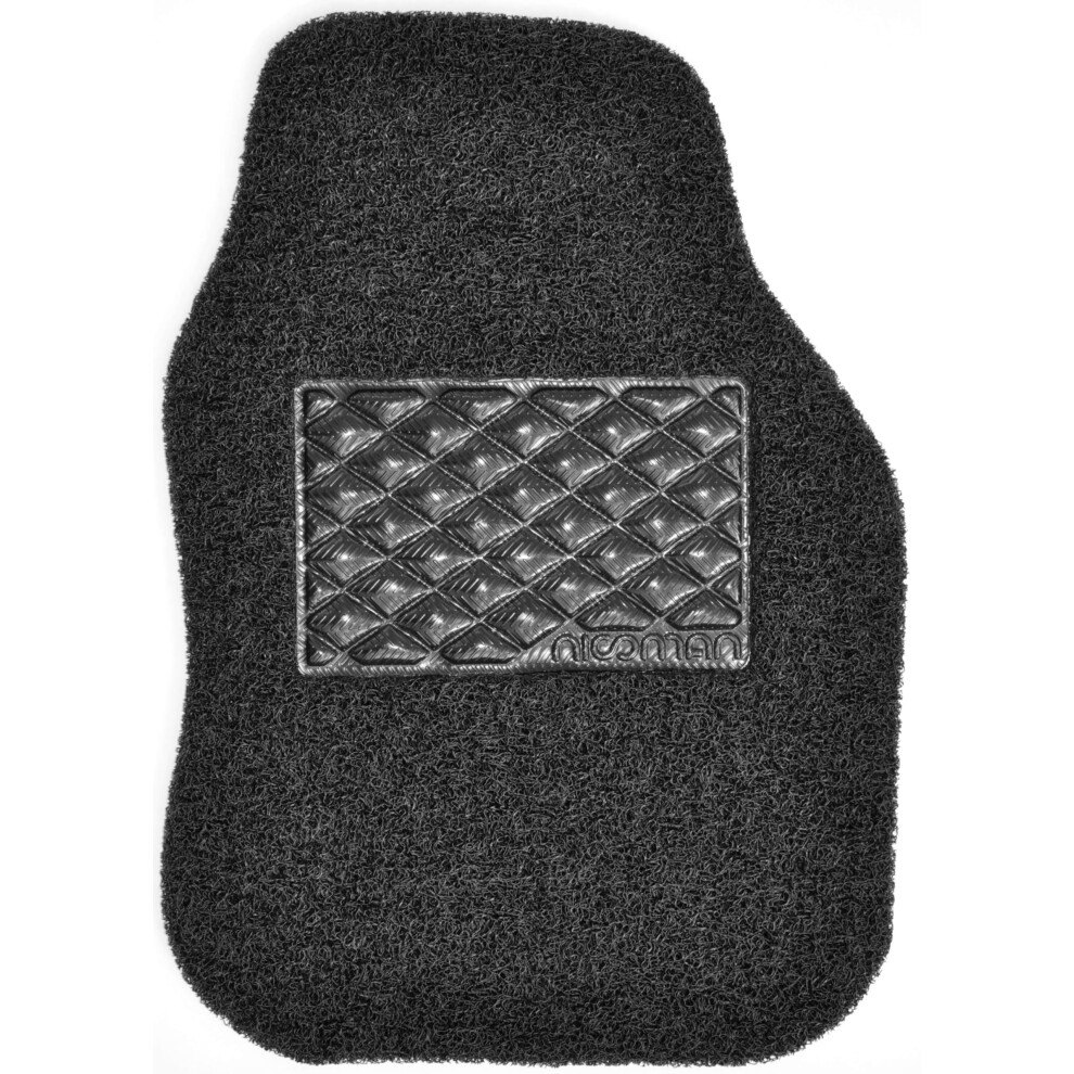 Nicoman Universal Car Floor Mat Spaghetti Coiled Non-Slip Pvc Rubber Heavy Duty Waterproof Easy Clean - (, Driver Side, Small, 1 Piece) Black 5051224103744