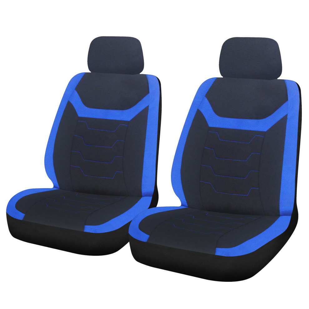 Sakura Ss5400 Car And Van Front Seat Covers - 'Finsbury - 1 Pair In With Inserts - Universal Easy Fit, 30.0 Cm*72.0 Cm*42.0 Cm Black/Blue 5051226139529