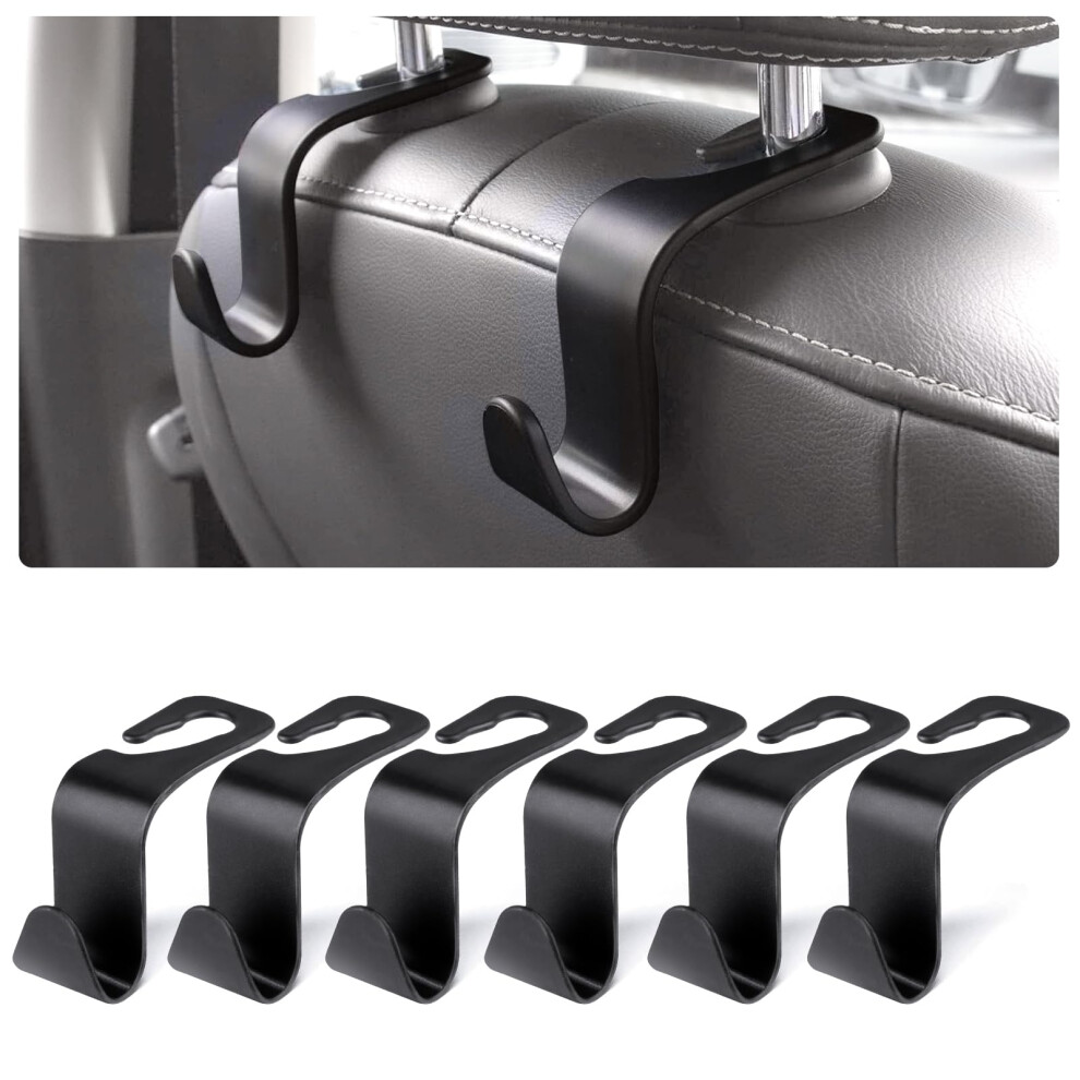 Uraqt Auto Hooks, 6 Pack Car Storage Hooks Back Seat Headrest Hanger, Universal Car Handbag Hooks, Multifunctional Heavy Duty Storage Hooks For Auto 5051226152863