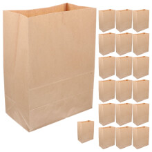 20 Pcs Kraft Paper Bag Brown Snack Small Flat Gift 20pcs No. 4 Greaseproof Pieces Lunch Bags