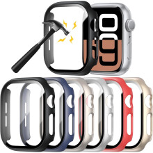 XiHAMA 6er-Pack Hartschalen-PC-Hülle kompatibel mit Apple Watch Series 10 + Schutzfolie aus gehärtetem Glas