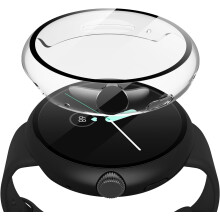 Cás Crua PC XiHAMA 2-Phacáiste + Cosantóir Scáileáin atá Comhoiriúnach le Google Pixel Watch2 (2023) / Pixel Watch41mm