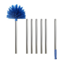 Cobweb Duster with Extension Pole, Stiff Bristles Cobweb Duster Head & Stainless Steel Pole Ceiling Duster for Outdoor Indoor Cleaning
