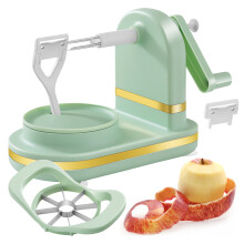 Verlacoda Apple Peeler Slicer – Stainless Steel, Adjustable Rotary, Divider & Sharp Blade, Hand-Cranked, Reusable, Powerful Suction Base, Compatible