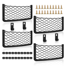 EINESIN 4 Pcs Storage Nets for Campervans, Elastic Trunk Storage Bag with Plastic frame,Van Motorhome Caravan Boat Car Storage Solutions Accessories