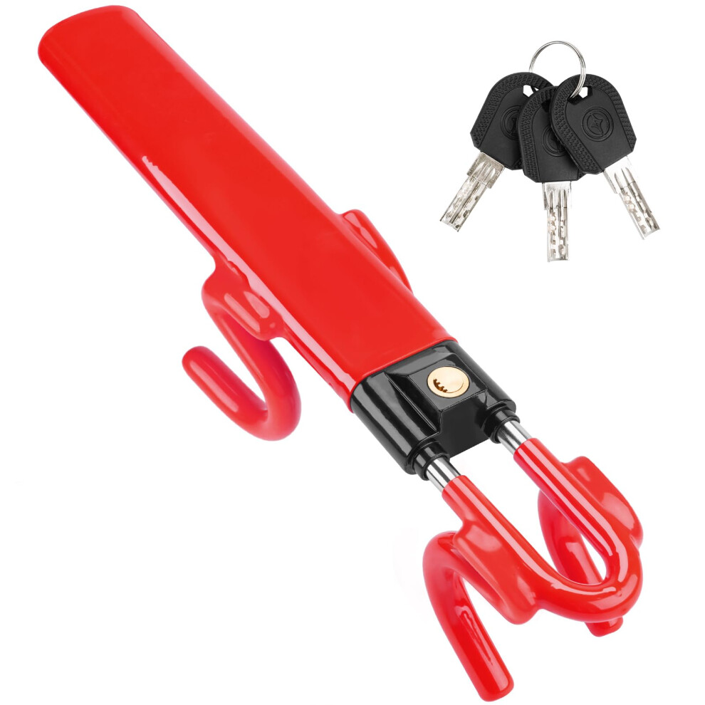 Tevlaphee Steering Wheel Lock Twin Bar, Steering Lock, Car Steering Wheel Locks, Car Lock Anti-Theft Device, High Visibility, Heavy Duty, Universal 5051224106042