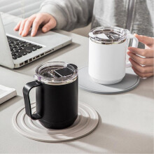 2Pcs Insulated Double Wall Coffee Cup, Leak-Proof Thermal Tumbler for Hot/Cold Drinks, Portable Travel Mug Compatible with Induction Heaters