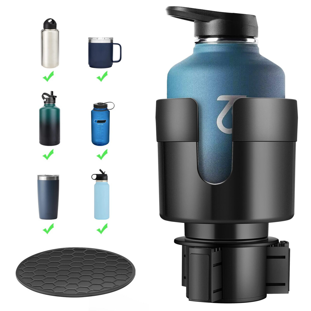 Tykor Car Cup Holder Expander, Cup Holder Expander For Cars With Expandable Base, Fits Large Drink Bottles 0.5-1.4 L (7-10.5 Cm) 5051224106851