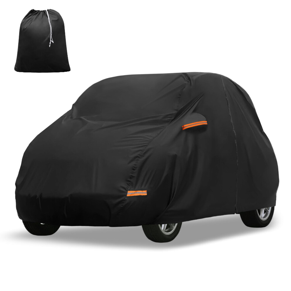 X Autohaux Protective Car Cover For Smart Fortwo 2007-2019 - Waterproof, Windproof, And All-Weather Protection With Door Zipper, 210D-Pu Material 5051224105397