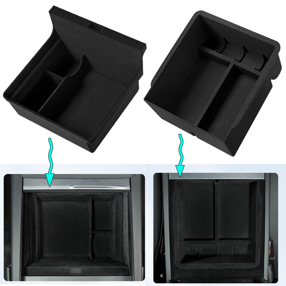 Mieba [2 Pack Accessories For Tesla Model 3 Highland 2024 2025 2026 Model Y Juniper Center Console Organizer Tray, For Tesla Model 3 Highland 2024 5051226182365
