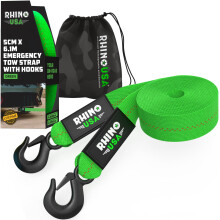 Rhino USA Recovery Tow Strap (5 cm x 6.1m) - 4500 kg Break Strength - Emergency Recovery Tow Rope for UTV, ATV & More - Heavy Duty Towing for Offroad