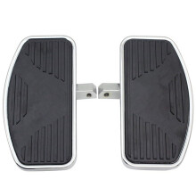 Motorcycle Foot Boards Black Steel Rubber 2 Pieces