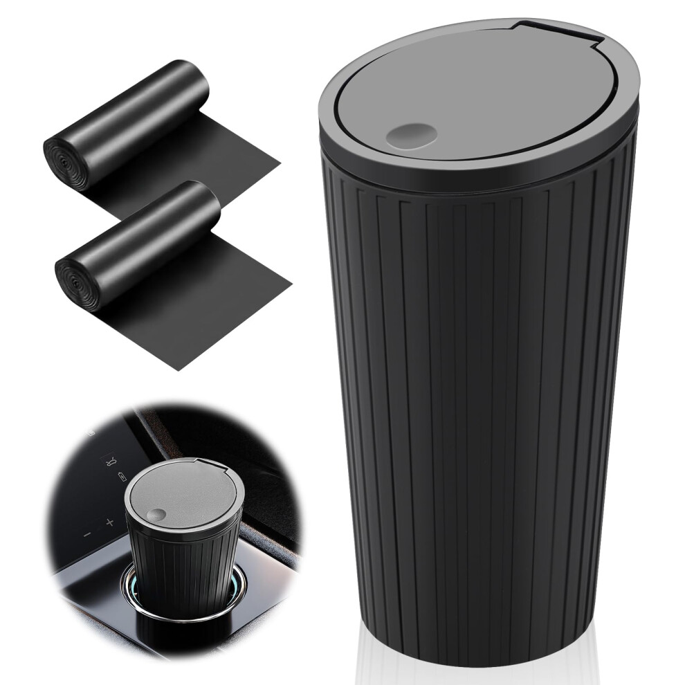 Hcunbsu Car Trash Can With Lid, Car Bins For Front Of Car, Mini Car Rubbish Bin With 2 Roll Trash Bags, Universal Leak Proof Can Bin For Automotive 5051224107032