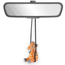 Handmade Wooden Swinging Giraffe Car Hanging Ornament - Cute Hand Carved Painted Wood Giraffe Figurine Car Mirror Hanging Accessories Decor Gifts