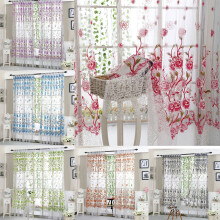 6Pcs Peony Sheer Lace Curtains, Voile Drape for Living Room, Modern Floral Valance, Boho Chic Bedroom Blinds – Compatible with Standard Rods