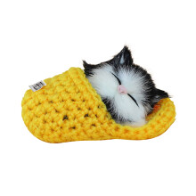 Realistic Meowing Cat Decor, Interactive Sleeping Cat Toy, Lifelike Pet Simulator for Kids – Compatible with Home & Gift Use