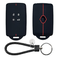 Car Key Cover for Renault, 4 Button Car Key Card Case Soft TPU Silicone Key Fob Cover Compatible with Clio Megane Koleos Kadjar Captur Espace Dacia