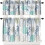 Beach Kitchen Curtains and Valances Set Blue Teal Coral 1