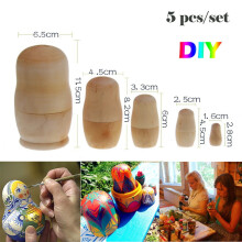 Kit de manualidades para crear muñecas rusas sin pintar: proyecto de arte Matryoshka personalizable para adultos, actividad para aliviar el estrés.