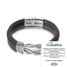 Mother & Son Braided Leather Bracelet – "To My Son" Gift for Men, Compatible with Everyday Wear