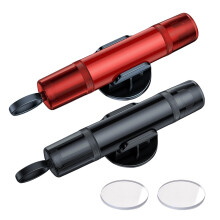 2 Pcs Car 2 in 1 Window Breaker and Seat Belt Cutter, with 2 Test Glass, 2 Holders, Car Emergency Escape Tool, Red and Black