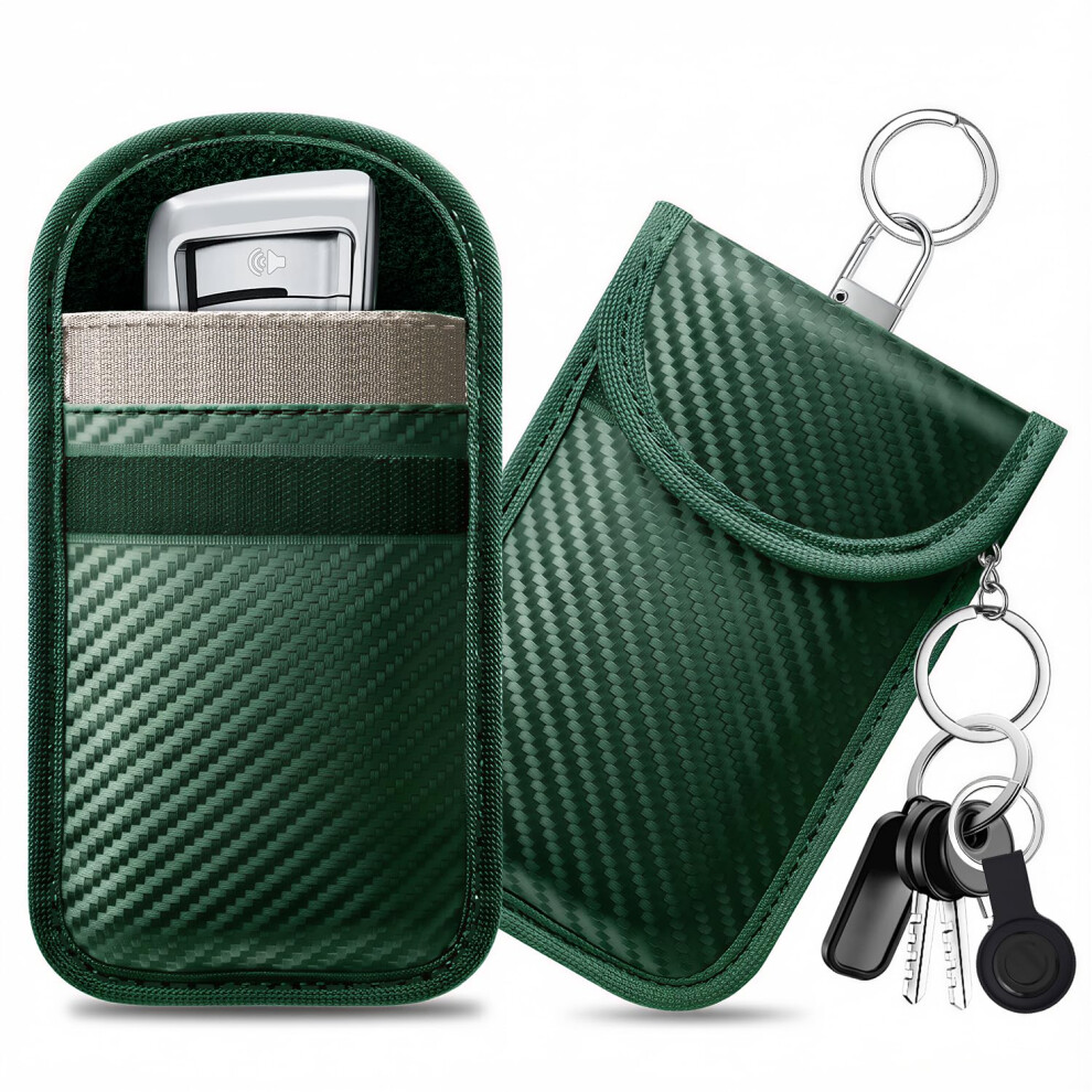 Caslord Faraday Pouch For Car Keys, Pack Of 2 Anti-Theft Rfid Key Fob Protection Bag With 4 Pack Key Rings For Car Security, Keyless Entry Car Keys 5051224106868