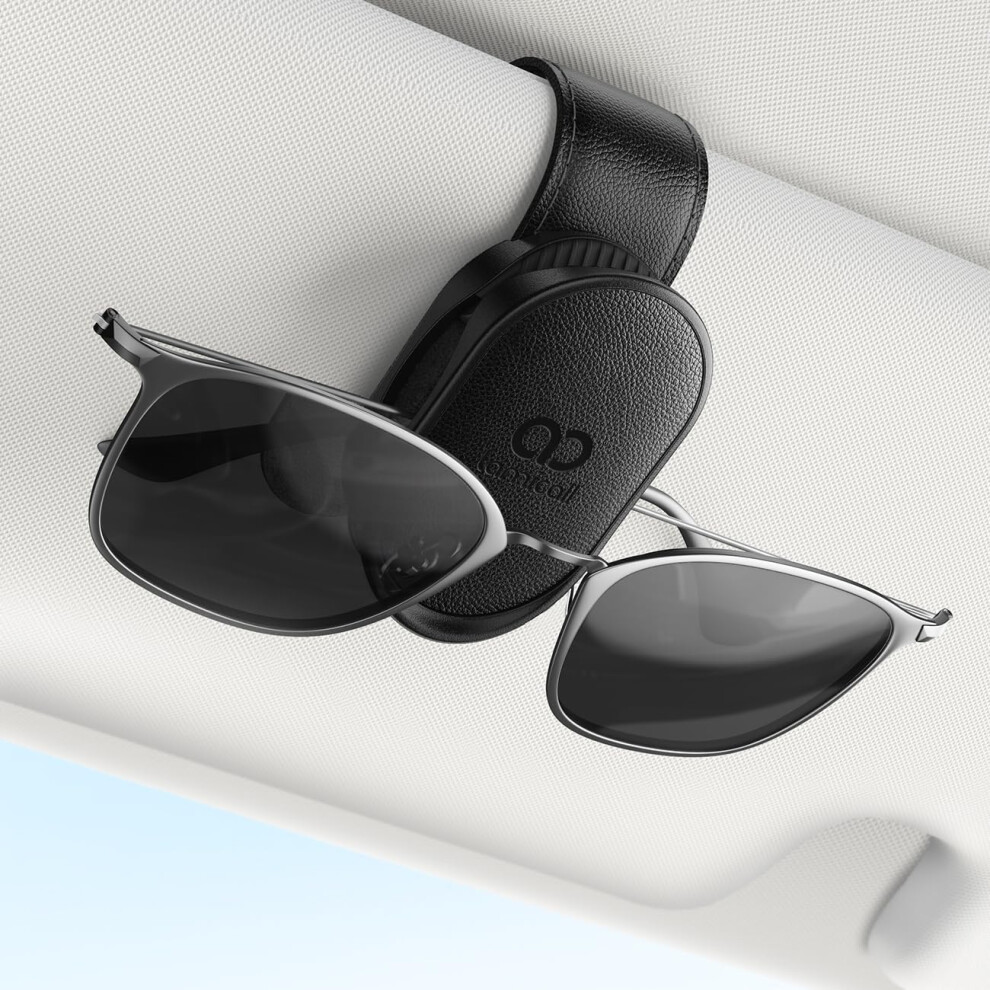 Lamicall Sunglasses Holder For Car Visor - [Auto-Lock] Car Glasses Holder With Soft Foam & Anti-Scratch Silicone, Leather Eyeglasses Clip For 5051224103836