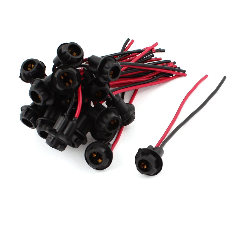 Sourcing Map 20Pcs T10 194 168 W5w Rubber Bulb Socket Lamp Extension Connector 5051224109609