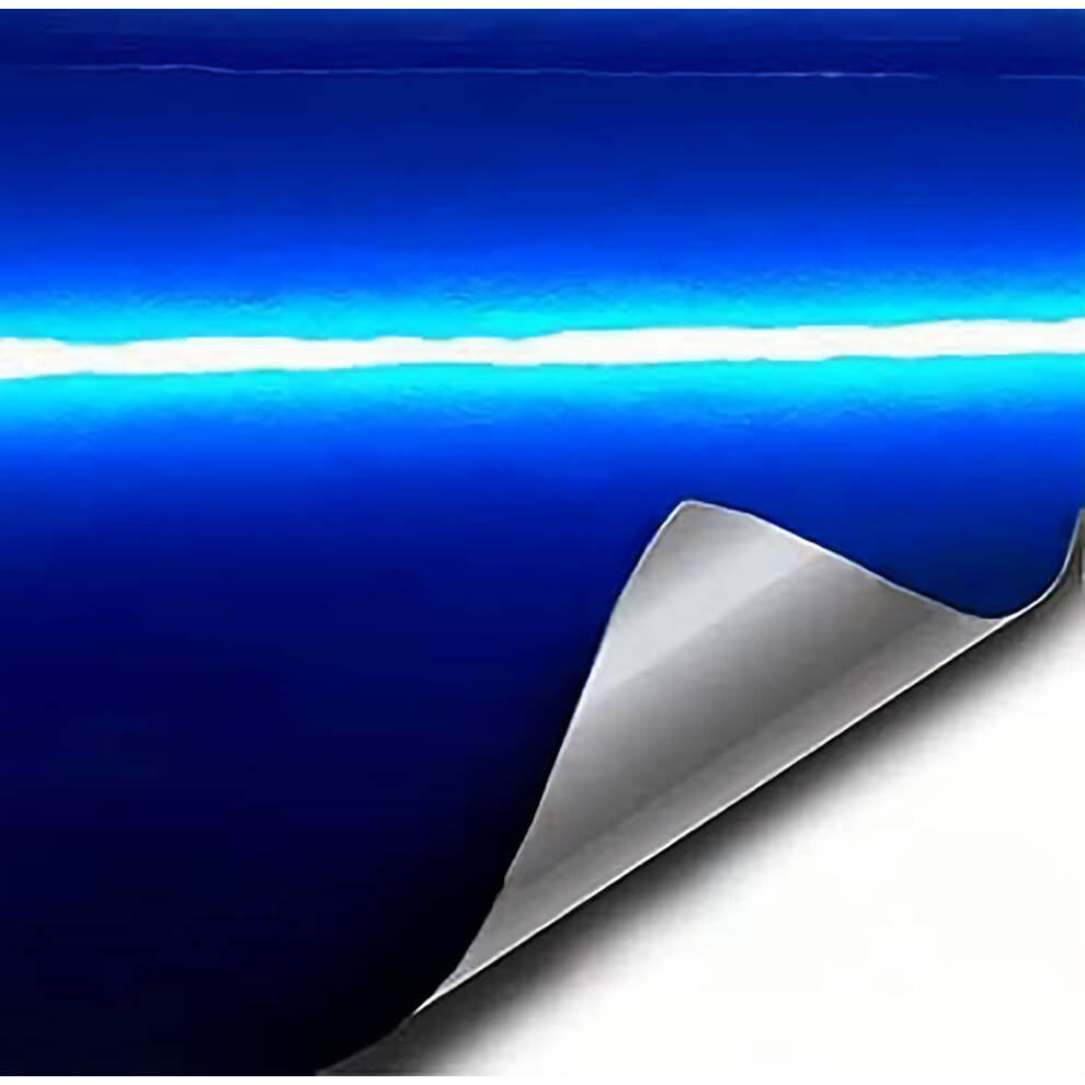 Vvivid Xpo Gloss Liquid Metal Vinyl Car Wrap Adhesive Film (1Ft X 5Ft) Dark/Blue 5051224111701