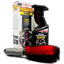 Mafra, Car Wheel Regenerating Detaling Kit, Complete Cleaning and Decontaminating Treatment, Composed of Cleaner Spray 500ml + Special Brush, Removes