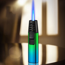 Butanpåfyllbar fakkellighter, vindtett blå flammeturbindesign for allsidig bruk