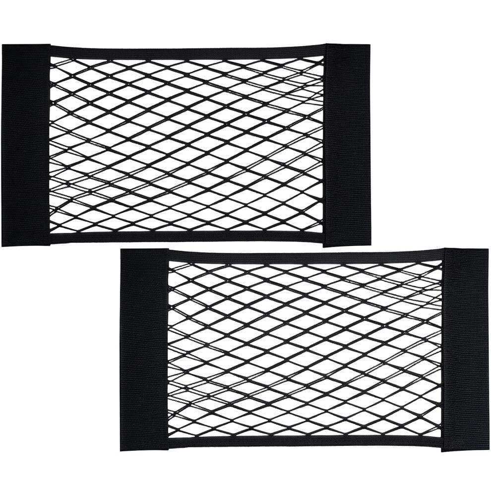 Hakacc Car Boot Organiser Storage Net 2 Pcs - Elastic Mesh Pocket For Van, Caravan, Suv, Camping, Rear Seat Tidy 40X24cm 5051224108251