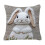 White Rabbit Printed Lumbar Pillow with Removable Washable 1