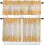 Lemon Yellow Botanical Kitchen Curtains Set with Valance 36 1