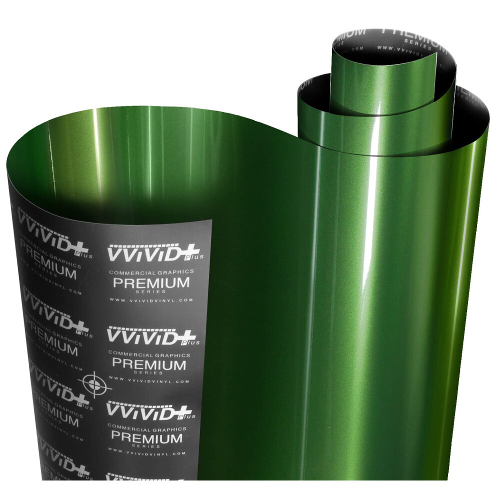 Vvivid+ Ultra Gloss Sonoma 1Ft X 5Ft Vinyl Car Wrap Premium Paint Replacement Film Roll With Nano Air Release Technology, Stretchable Protective Green 5051224112791
