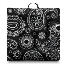 Dutch Velvet 22in Square Floor Pillow, Boho Meditation Cushion for Relaxed Seating