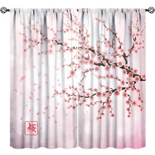 Spring Cherry Blossom Curtains Pink Galaxy Print 84x84 Inch