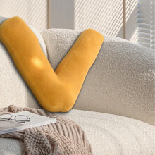 26 Alphabet Letter Pillows Initial Pillow Pillow Cotton Filling Soft for Living Room Bedroom Room Decor 14.9x11.8 in Shape V