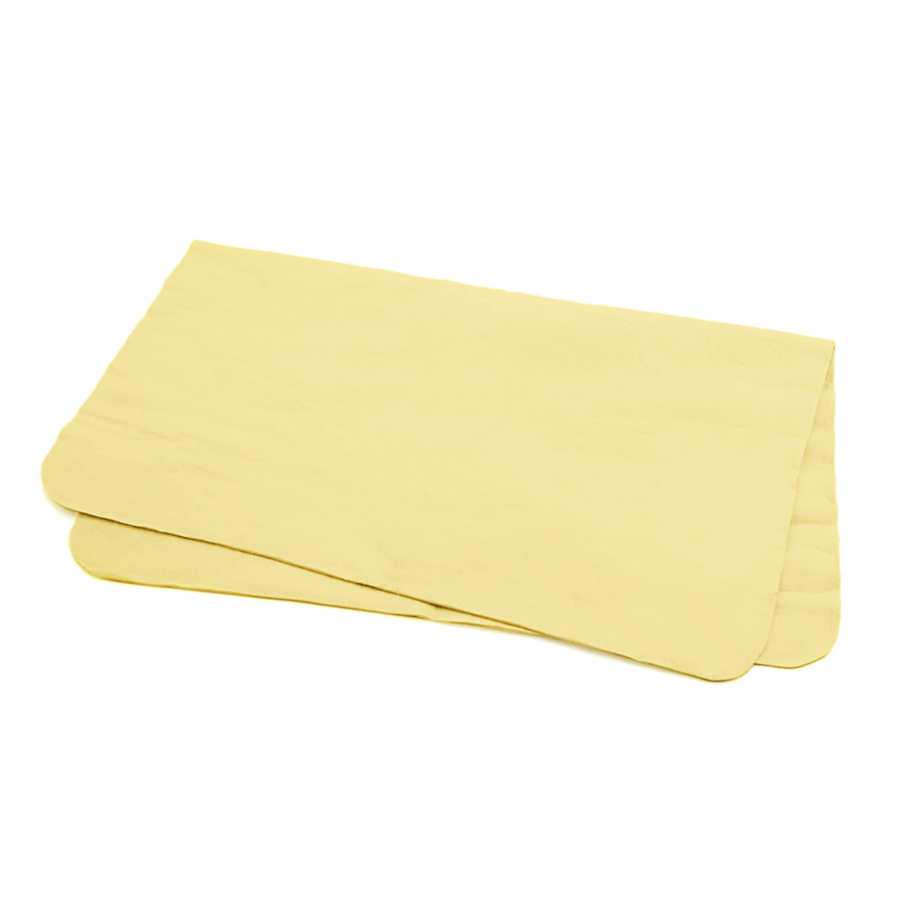 Sourcing Map Absorbent Synthetic Chamois Towel Car Cleaning Cloth 43X32cm Yellow 5051226229398