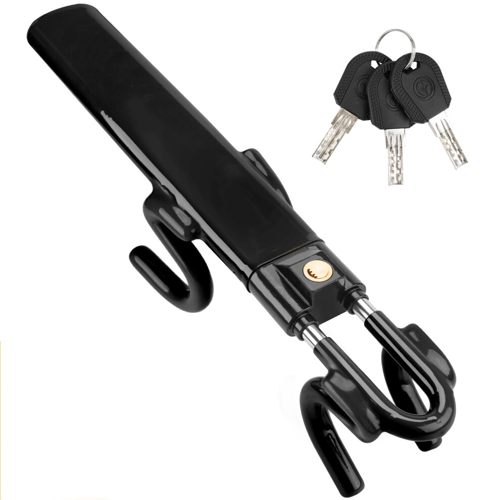 Tevlaphee Steering Wheel Lock Twin Bar, Steering Lock, Car Steering Wheel Locks, Car Lock Anti-Theft Device, High Visibility, Heavy Duty, Universal 5051224107902