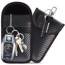 lanpard 2 Pack Small Faraday Pouch with Hook Securing Keyring, RFID Signal Blocking Faraday Bag for Car Key,Faraday Pouch for Car Keys Anti-Theft