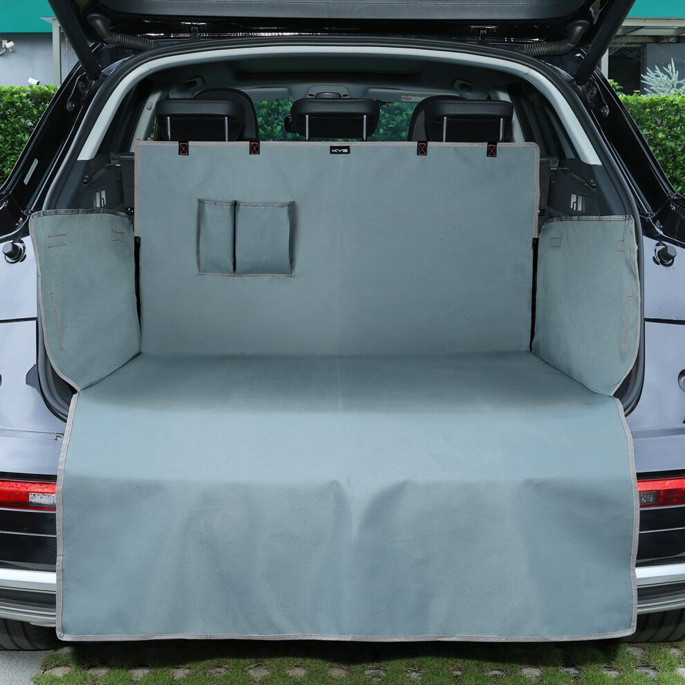 Kyg Car Boot Liner With Bumper & Side Protection - Heavy Duty Waterproof Universal Protector Mat For Cars, Suvs & Trucks - 184 * 105 * 38Cm, Grey 5051224108213