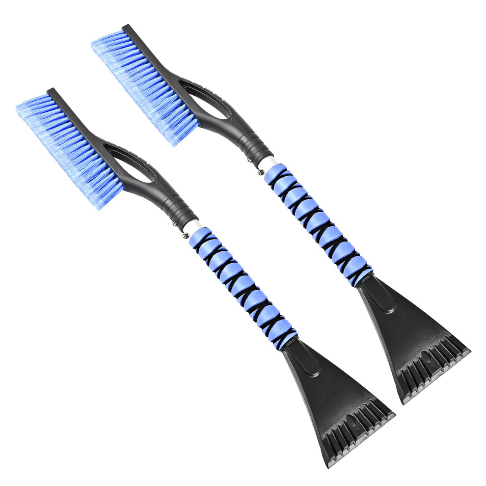 Ylcvbud 27" Snow Brush And Ice Scrapers Detachable Pivoting, Soft Bristle Head,Foam Grip, For Car,Trucks,Or Suv Window & Windshield Tool (2Pcs) 5051224110834