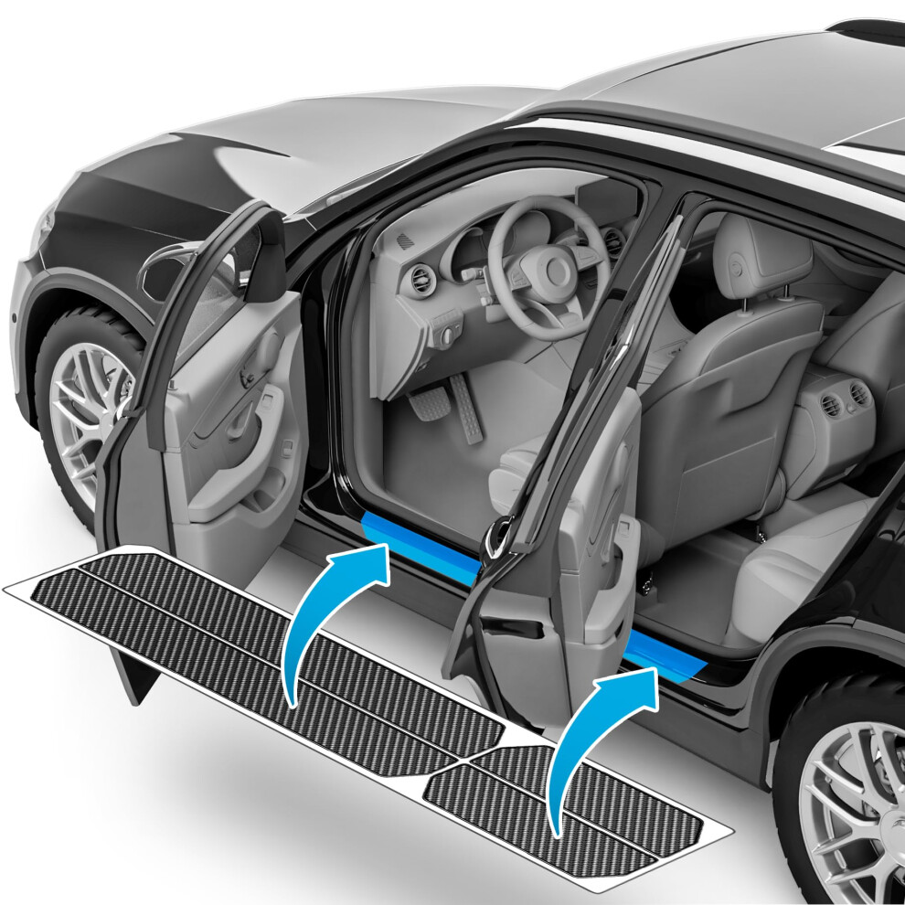 Uprotect Car Door Sill Protectors For Kia Niro 2 (Ii) Sg2 I 2022-2025 - Paint Protection Film For Car Kick Plates Panel Covers Carbon 5051224128655