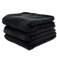 cozydiscount Set of 3 Microfibre Cloths 3C Car Cleaning Polishing Drying 31 x 31 cm Black Premium Quality