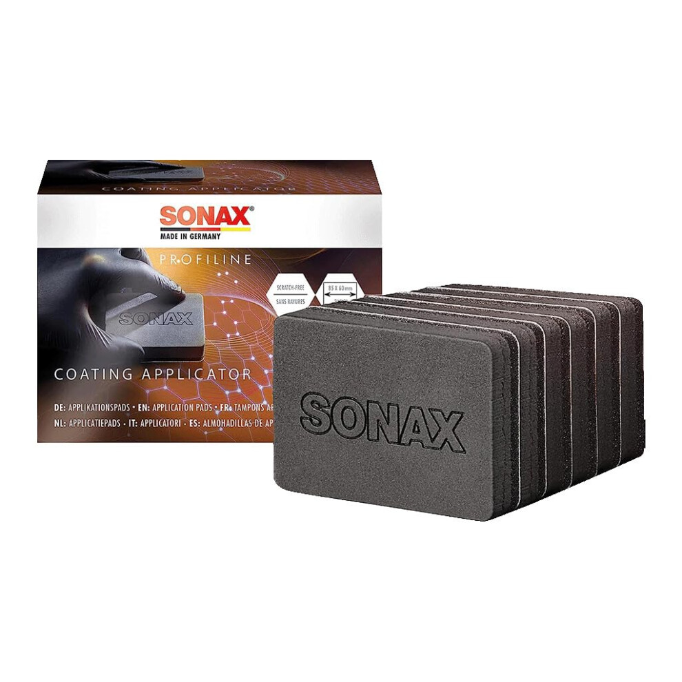 Sonax Profiline Coating Applicator (Pack Of 6) Application Pads With Special Fleece Surface For Application Coatings Item No. 02377410 5051226245688