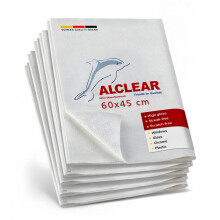 ALCLEAR Microfiber Window Cloth Set - 5-pack window cloths 60x45 cm, streak-free glass cloths - lint-free, time-saving without drying - designed in